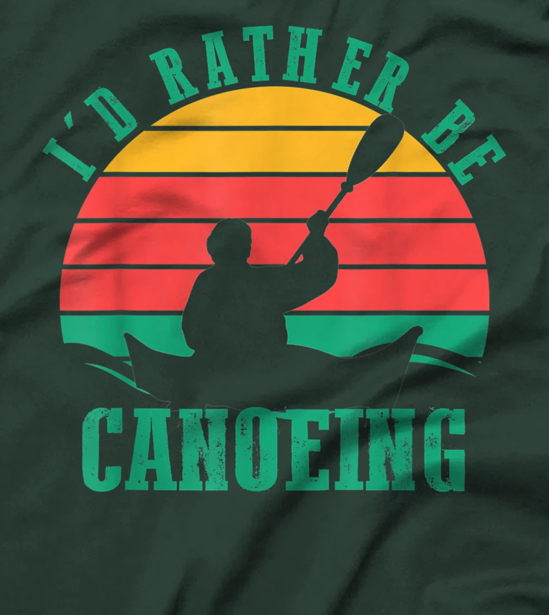 I'd Rather Be Canoeing Funny Retro Vintage Style Design T-Shirt, Women T-Shirt