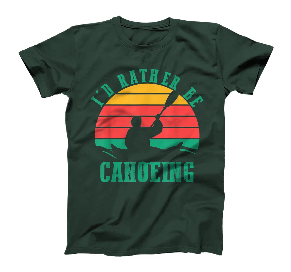 I'd Rather Be Canoeing Funny Retro Vintage Style Design T-Shirt, Women T-Shirt