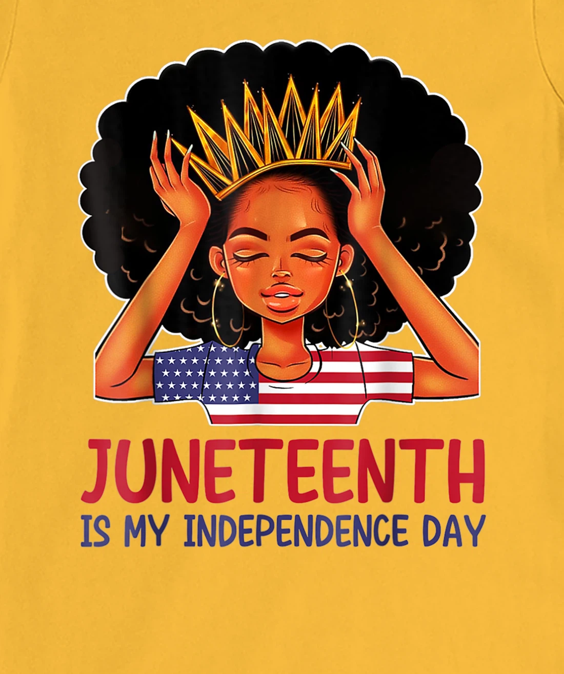 Womens Juneteenth is My Independence Day 4th July Black Afro Flag T-Shirt, Kid T-Shirt and Women T-Shirt