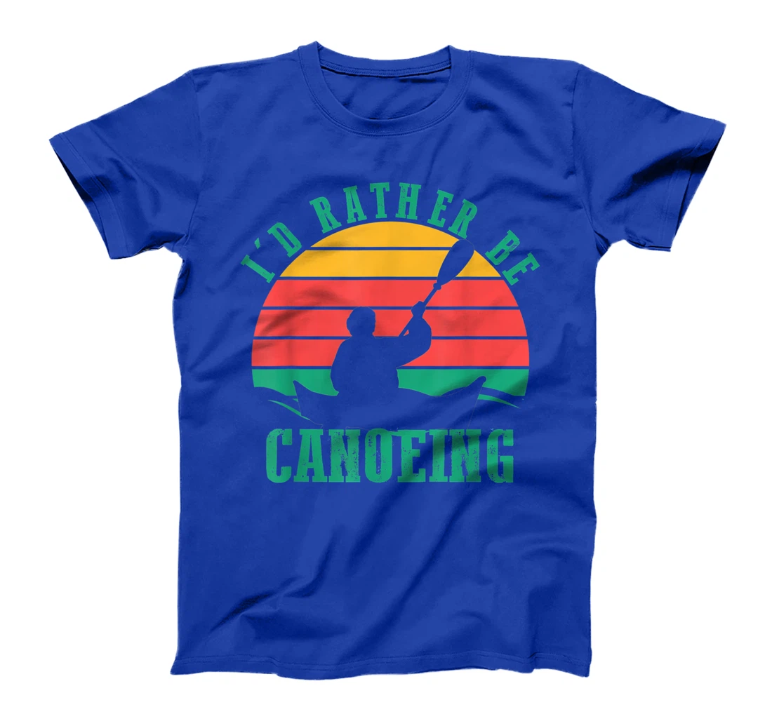I'd Rather Be Canoeing Funny Retro Vintage Style Design T-Shirt, Women T-Shirt