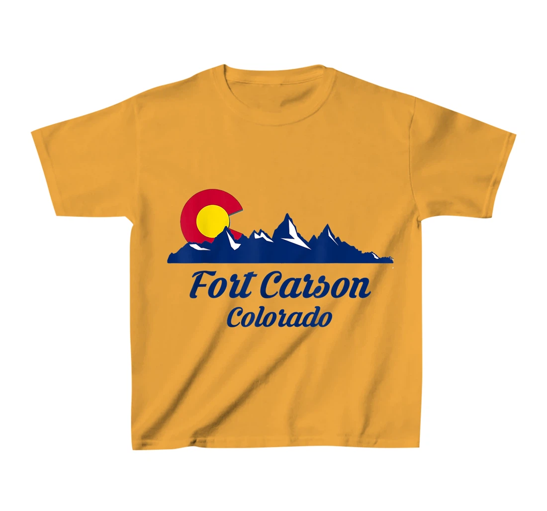 Womens Fort Carson Colorado Flag City CO State Hiking Tourist Gift T-Shirt, Kid T-Shirt and Women T-Shirt