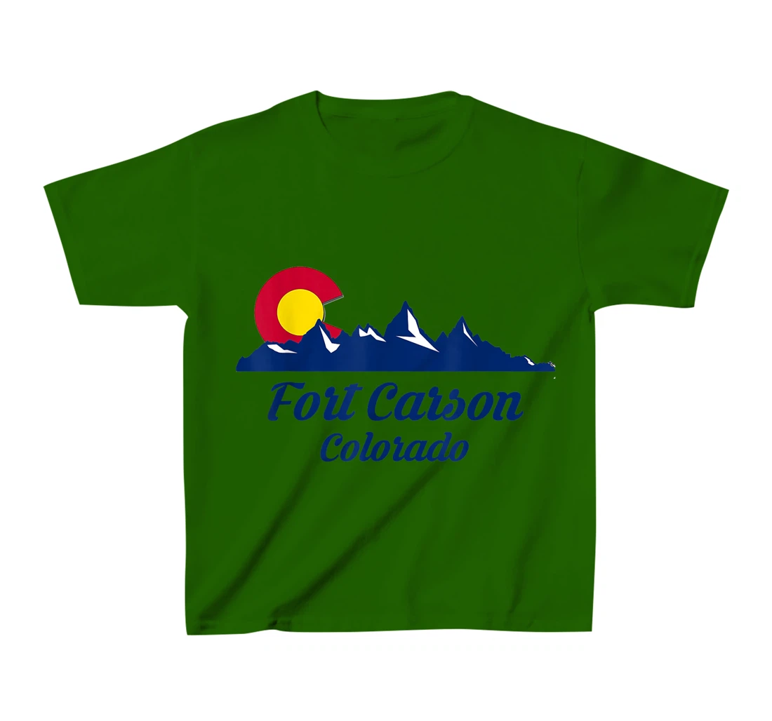 Womens Fort Carson Colorado Flag City CO State Hiking Tourist Gift T-Shirt, Kid T-Shirt and Women T-Shirt