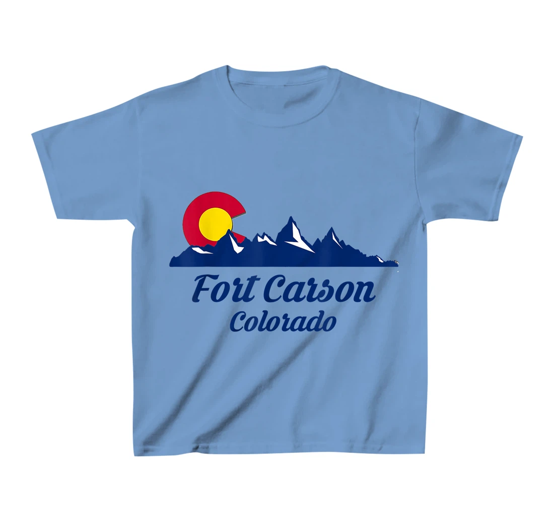 Womens Fort Carson Colorado Flag City CO State Hiking Tourist Gift T-Shirt, Kid T-Shirt and Women T-Shirt