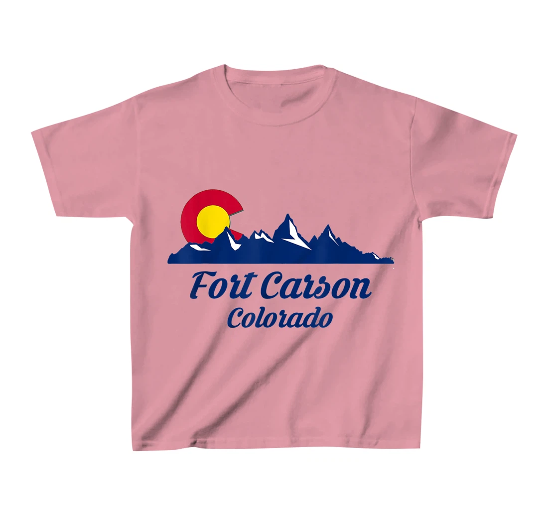 Womens Fort Carson Colorado Flag City CO State Hiking Tourist Gift T-Shirt, Kid T-Shirt and Women T-Shirt