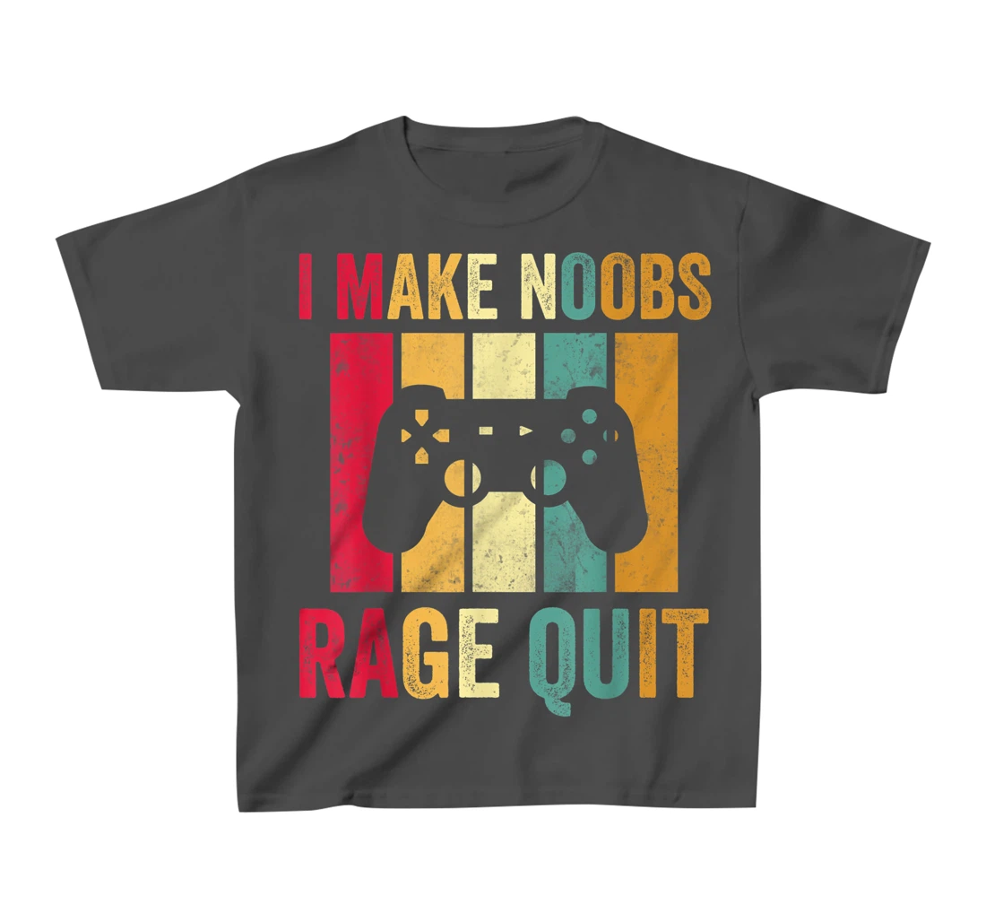Vintage Gamer Shirt I Make Noobs Rage Quit Gaming Men Boys T-Shirt, Kid T-Shirt and Women T-Shirt