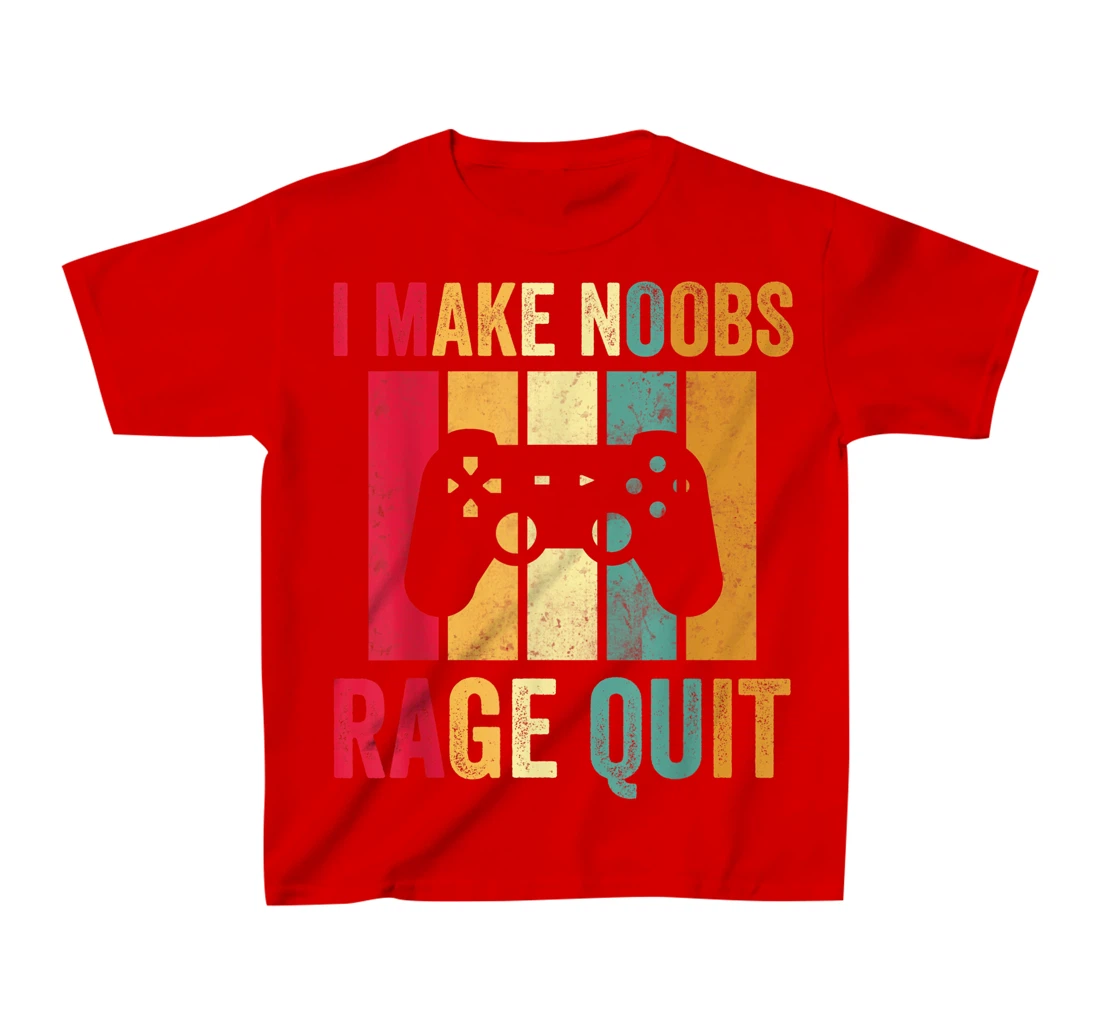 Vintage Gamer Shirt I Make Noobs Rage Quit Gaming Men Boys T-Shirt, Kid T-Shirt and Women T-Shirt