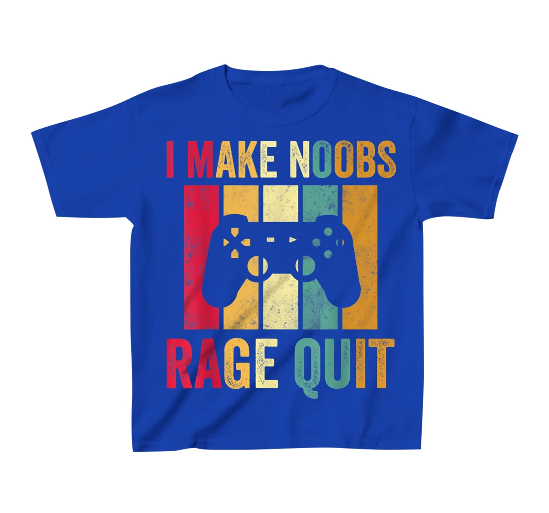 Vintage Gamer Shirt I Make Noobs Rage Quit Gaming Men Boys T-Shirt, Kid T-Shirt and Women T-Shirt