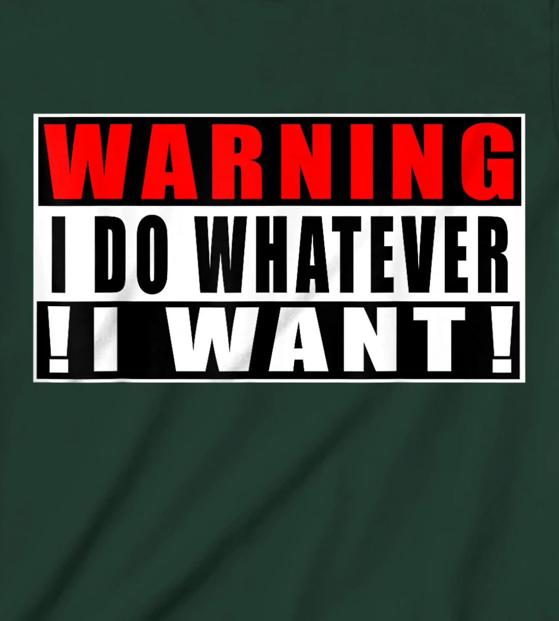 Warning I Do Whatever I Want Funny Quotes T-Shirt, Kid T-Shirt and Women T-Shirt