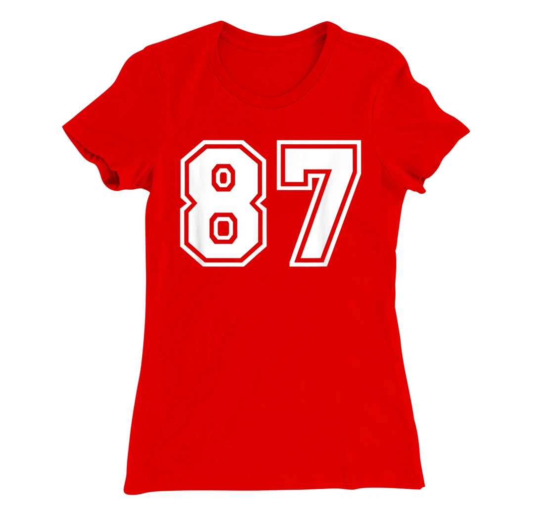 Number #87 Sports Jersey Lucky Favorite Number T-Shirt, Kid T-Shirt and Women T-Shirt
