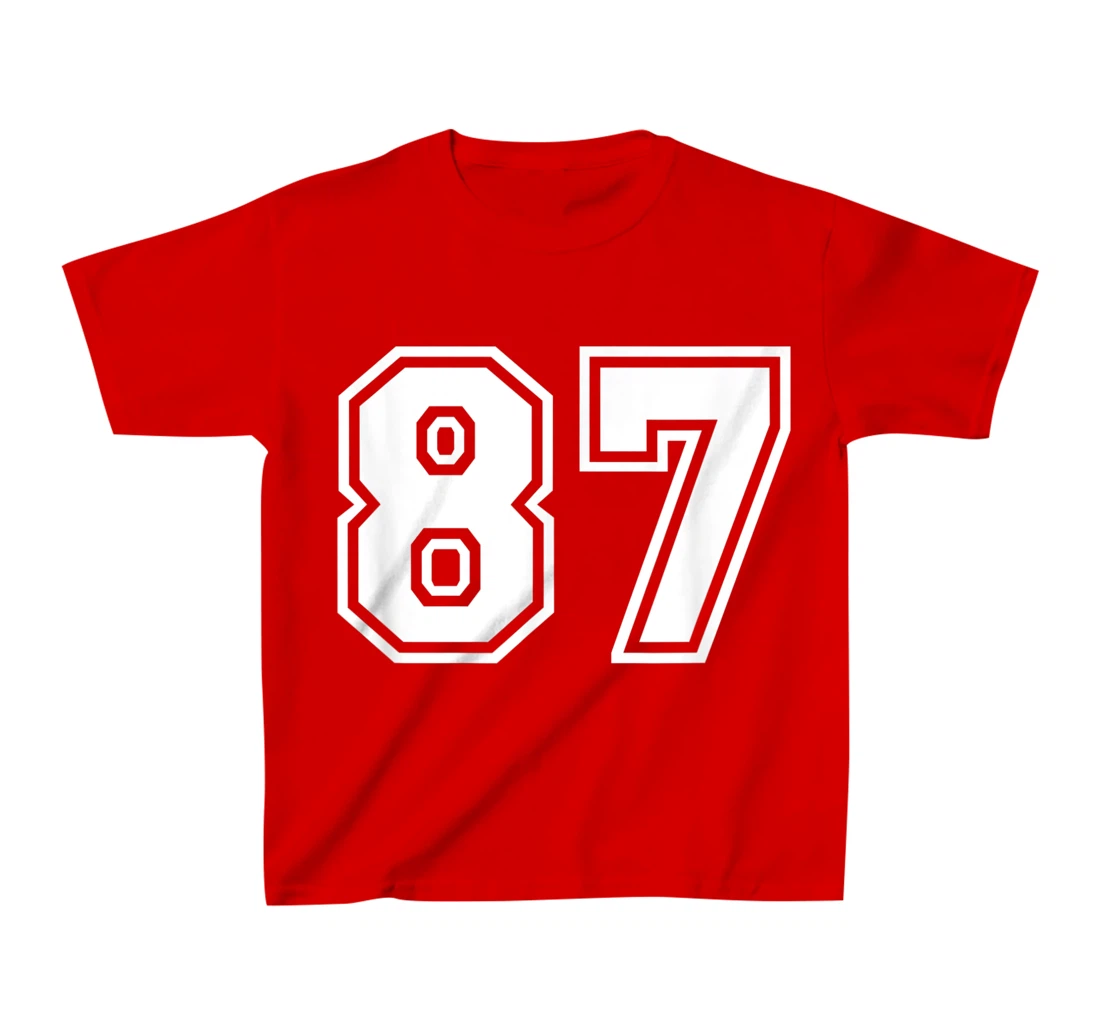 Number #87 Sports Jersey Lucky Favorite Number T-Shirt, Kid T-Shirt and Women T-Shirt