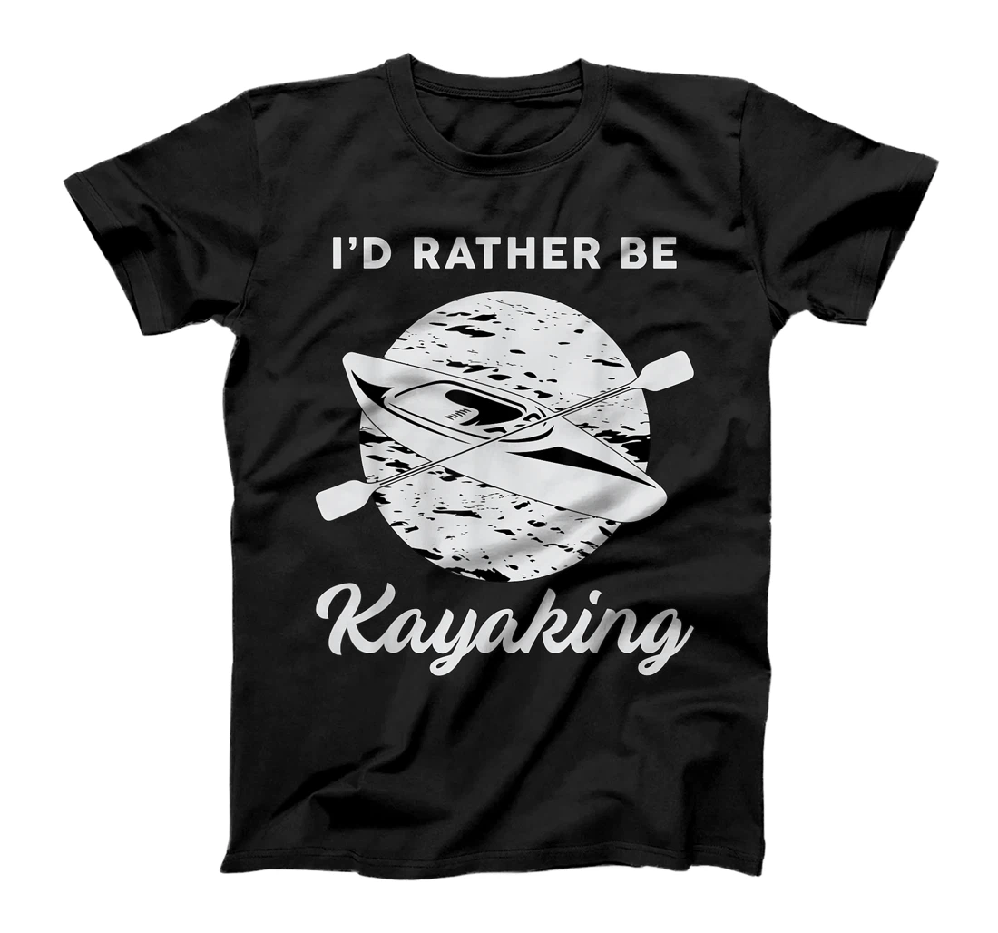 I'd Rather Be Kayaking River Canoe Paddling Retro Kayak T-Shirt, Women T-Shirt