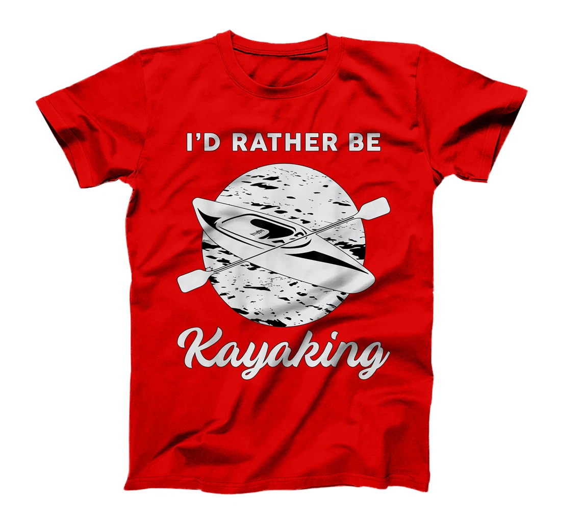 I'd Rather Be Kayaking River Canoe Paddling Retro Kayak T-Shirt, Women T-Shirt