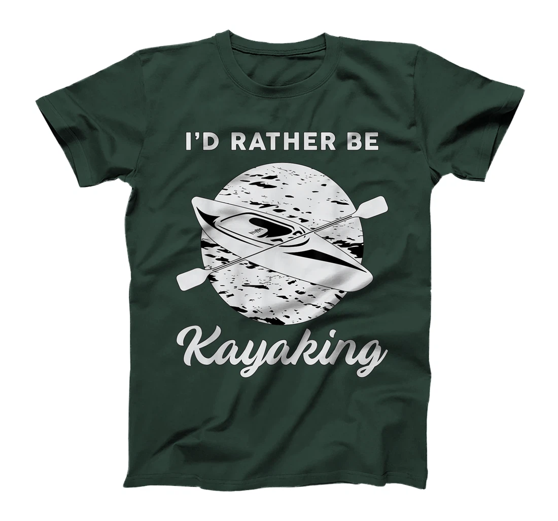 I'd Rather Be Kayaking River Canoe Paddling Retro Kayak T-Shirt, Women T-Shirt