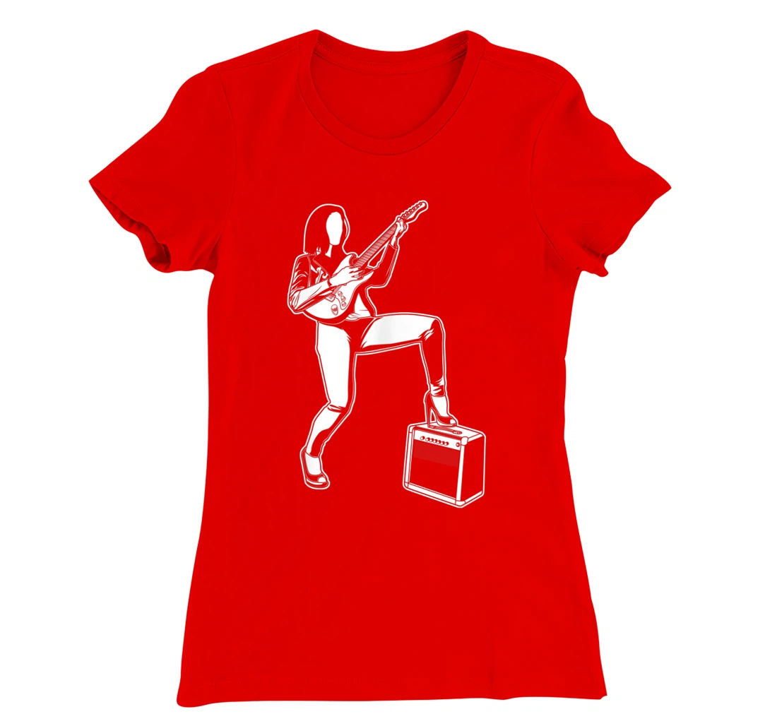 Female Guitarist Rock Music Electric Guitar T-Shirt, Women T-Shirt