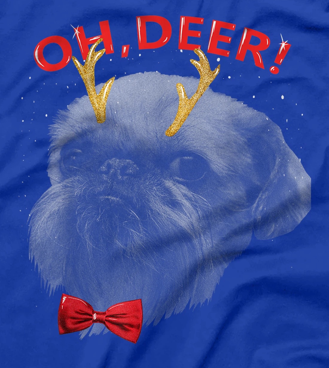 Oh Deer Brussels Griffon Xmas Red Bowtie T-Shirt, Kid T-Shirt and Women T-Shirt