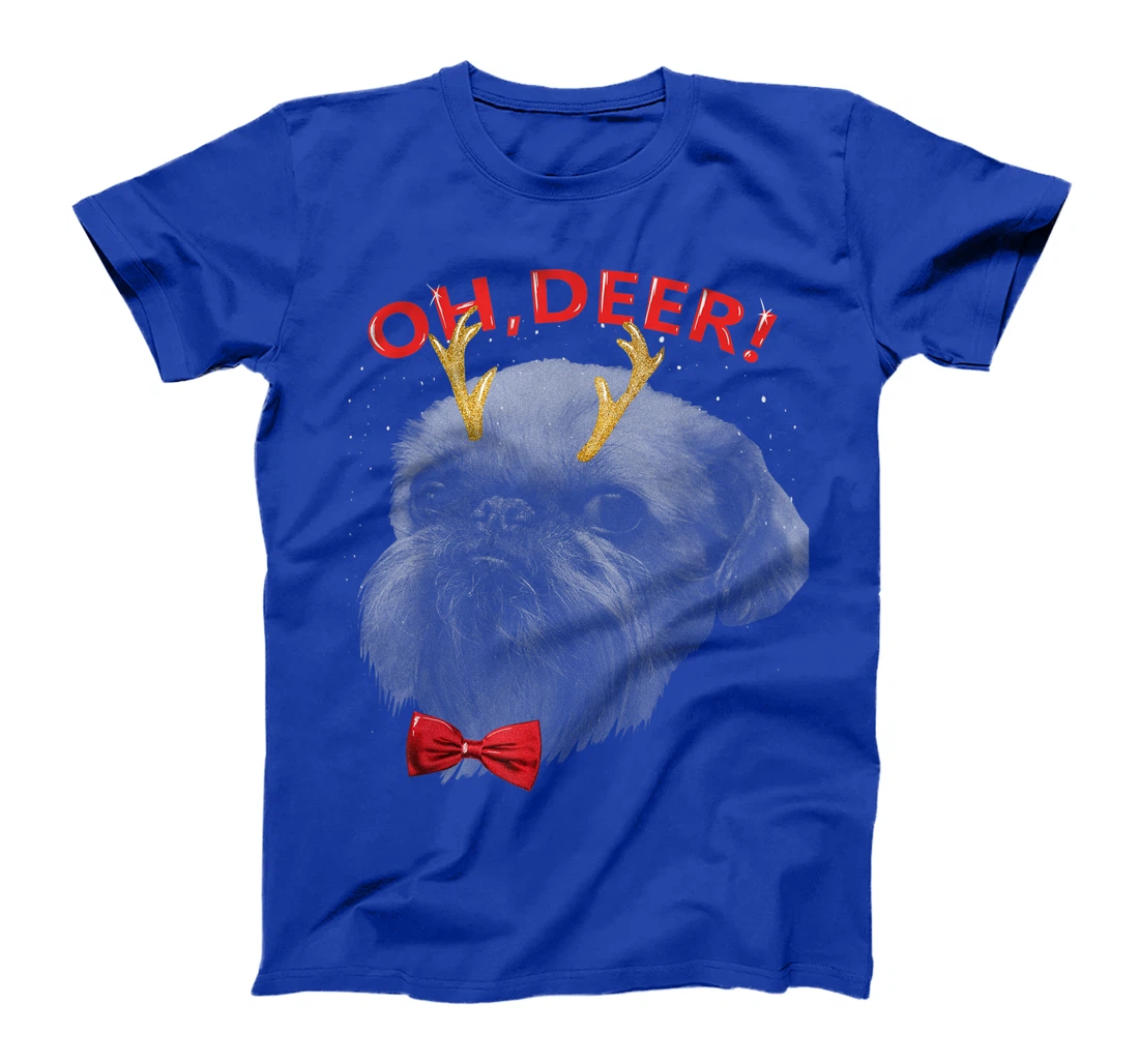 Oh Deer Brussels Griffon Xmas Red Bowtie T-Shirt, Kid T-Shirt and Women T-Shirt