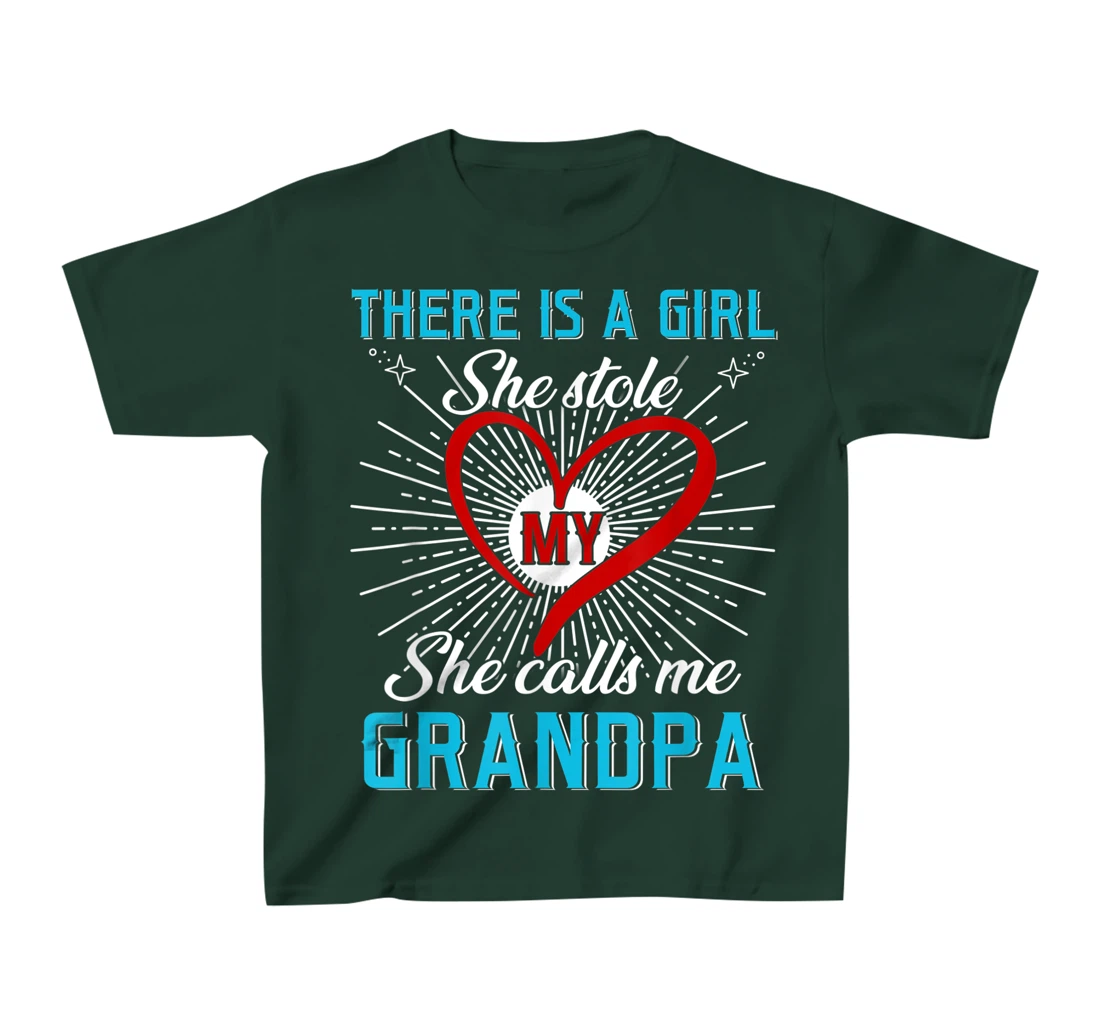 This A Girl Who Kinda Stole My Heart She Calls Me Grandpa T-Shirt, Kid T-Shirt and Women T-Shirt