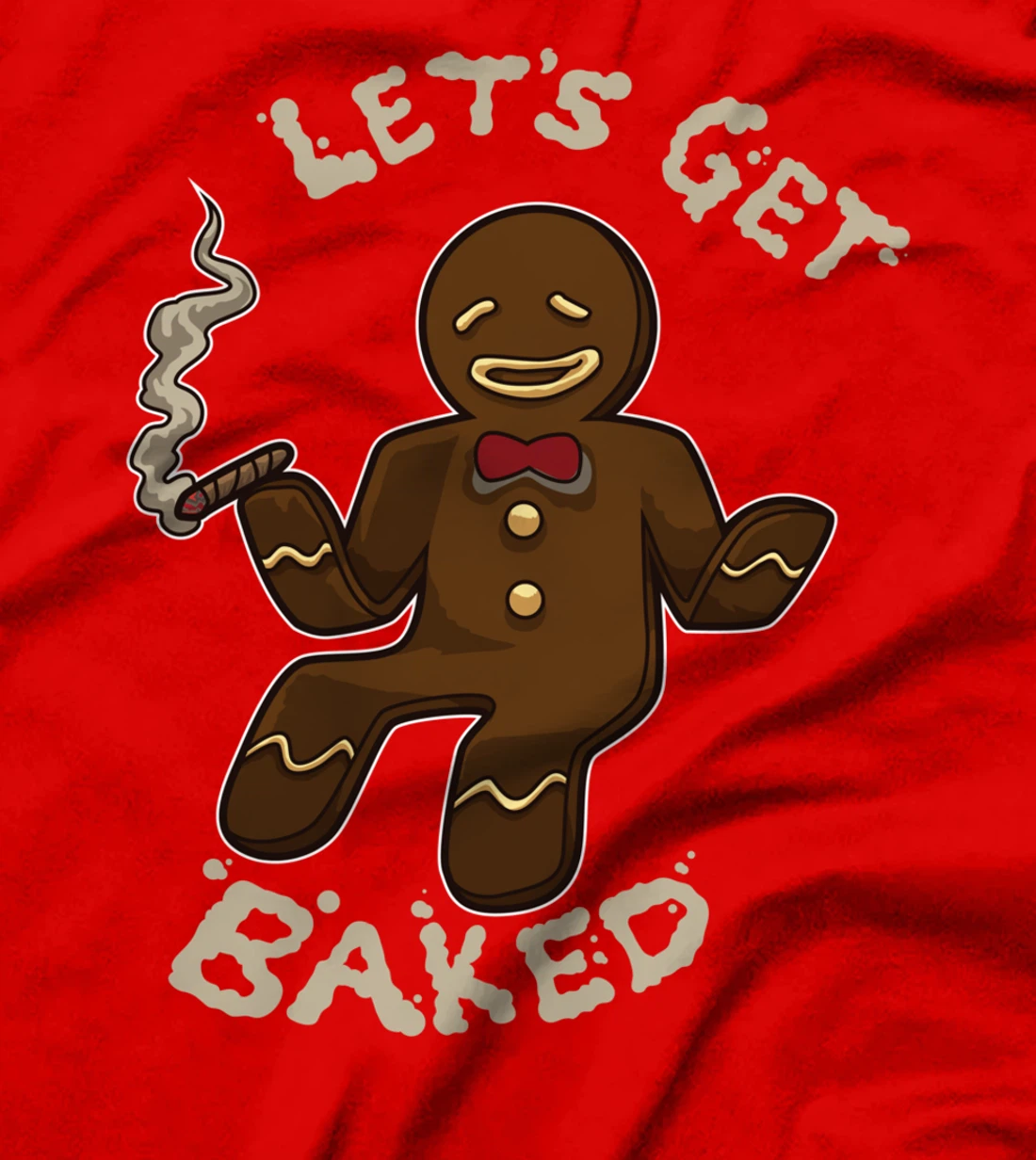 Funny Baked Gingerbread Weed and Marijuana Smoker Xmas T-Shirt