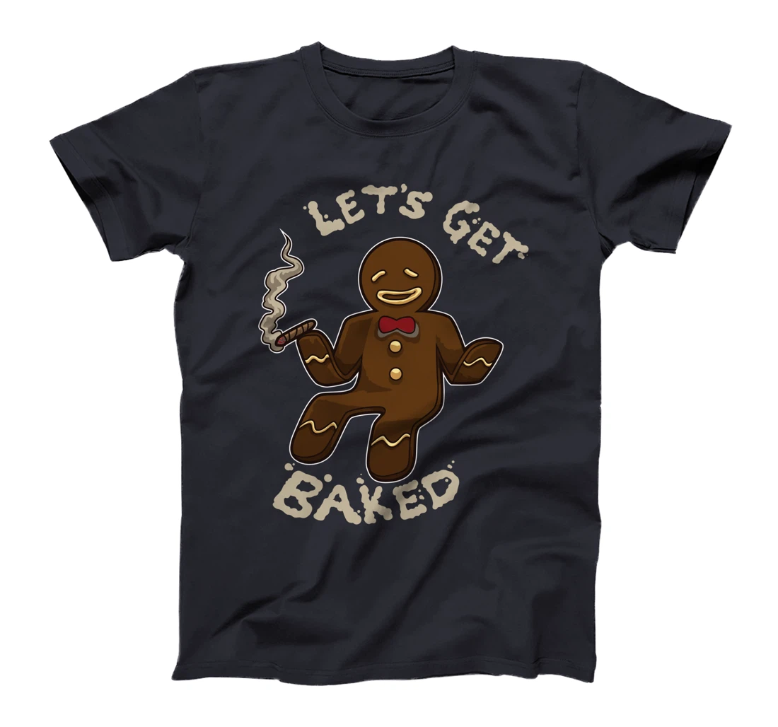Funny Baked Gingerbread Weed and Marijuana Smoker Xmas T-Shirt