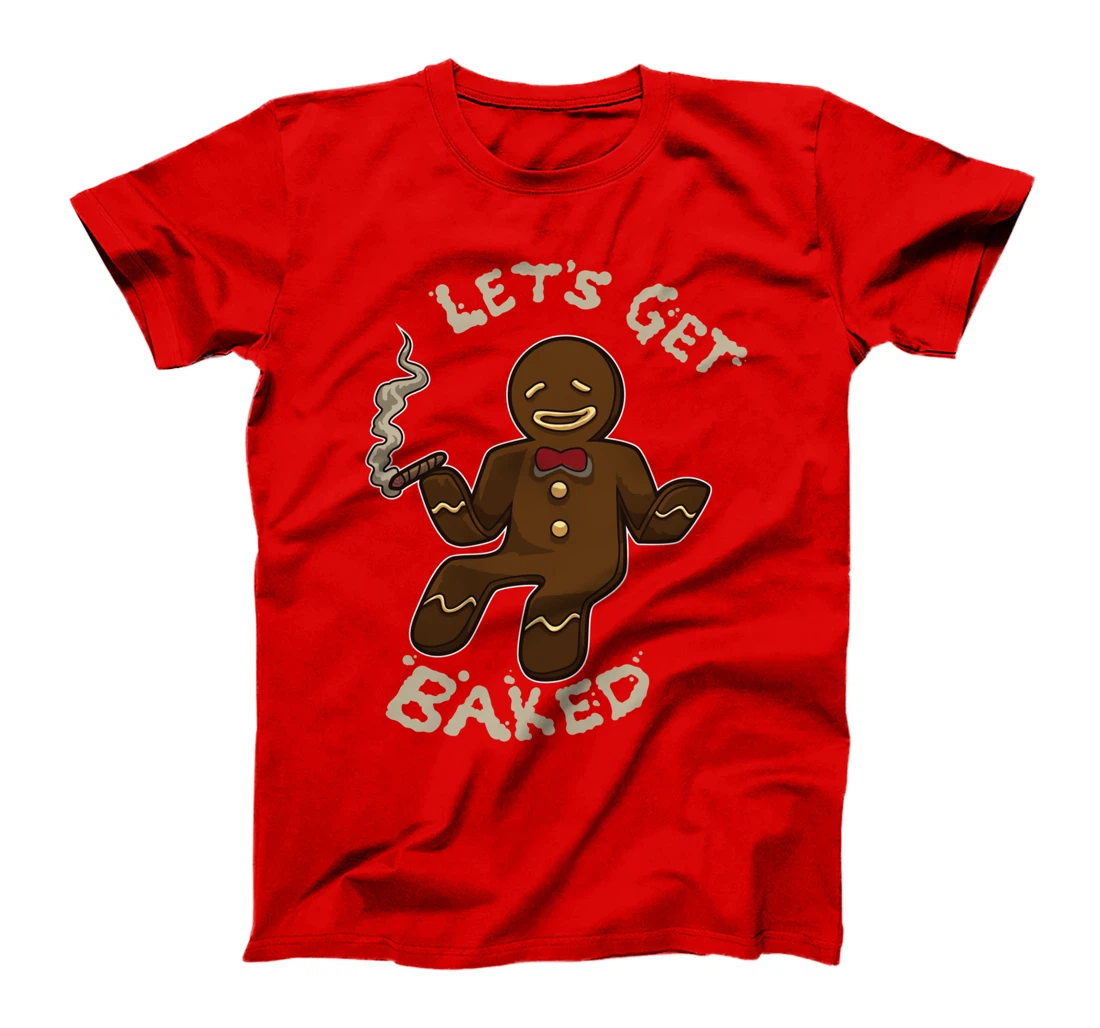 Funny Baked Gingerbread Weed and Marijuana Smoker Xmas T-Shirt