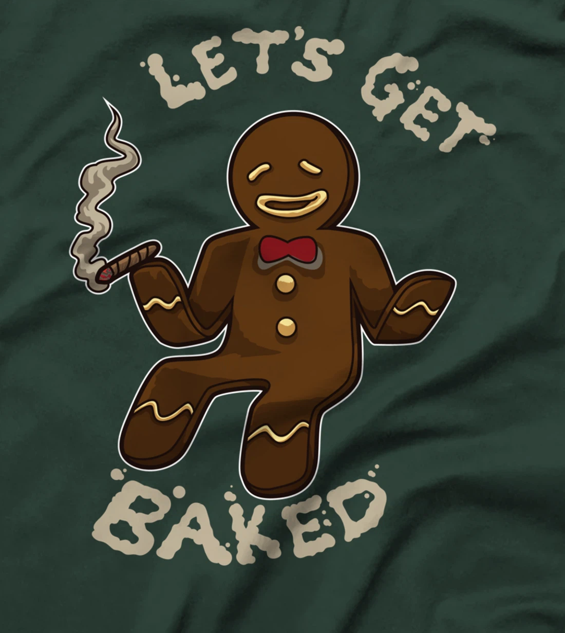 Funny Baked Gingerbread Weed and Marijuana Smoker Xmas T-Shirt