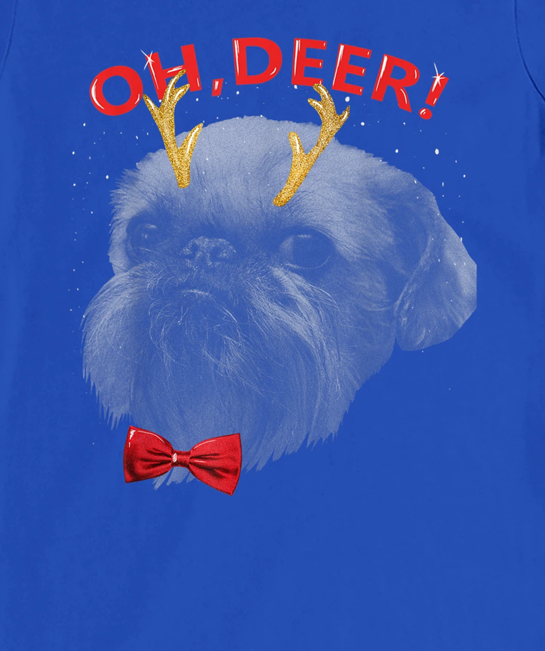 Oh Deer Brussels Griffon Xmas Red Bowtie T-Shirt, Kid T-Shirt and Women T-Shirt