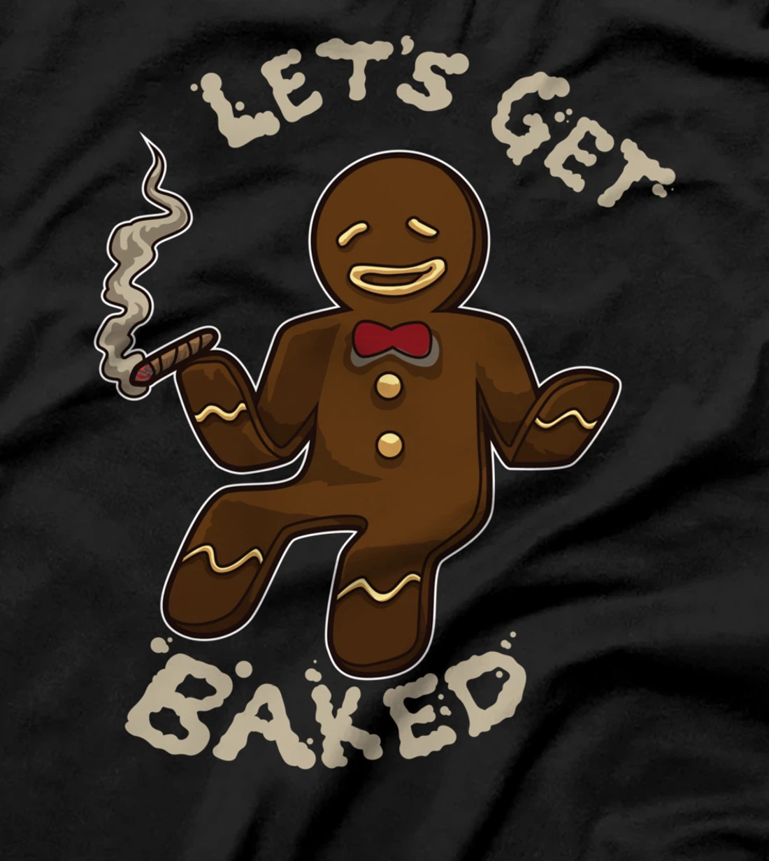 Funny Baked Gingerbread Weed and Marijuana Smoker Xmas T-Shirt