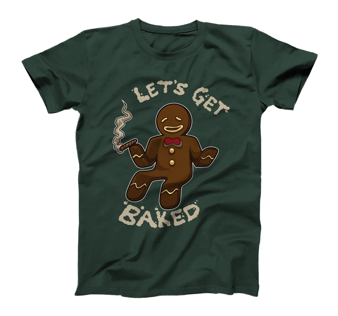 Funny Baked Gingerbread Weed and Marijuana Smoker Xmas T-Shirt