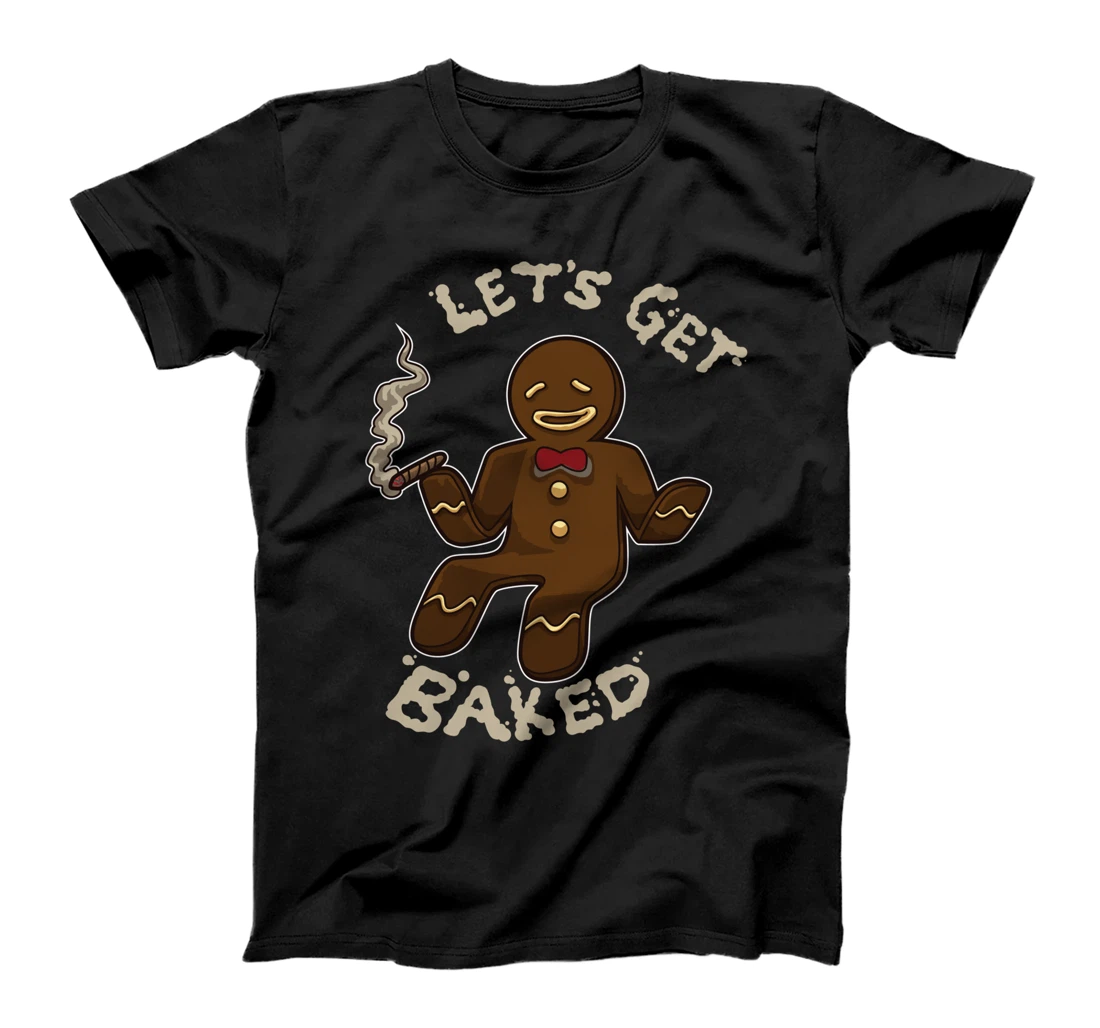 Funny Baked Gingerbread Weed and Marijuana Smoker Xmas T-Shirt