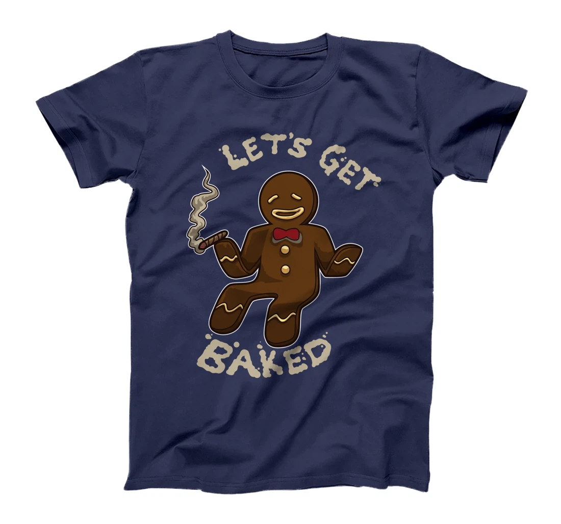 Funny Baked Gingerbread Weed and Marijuana Smoker Xmas T-Shirt