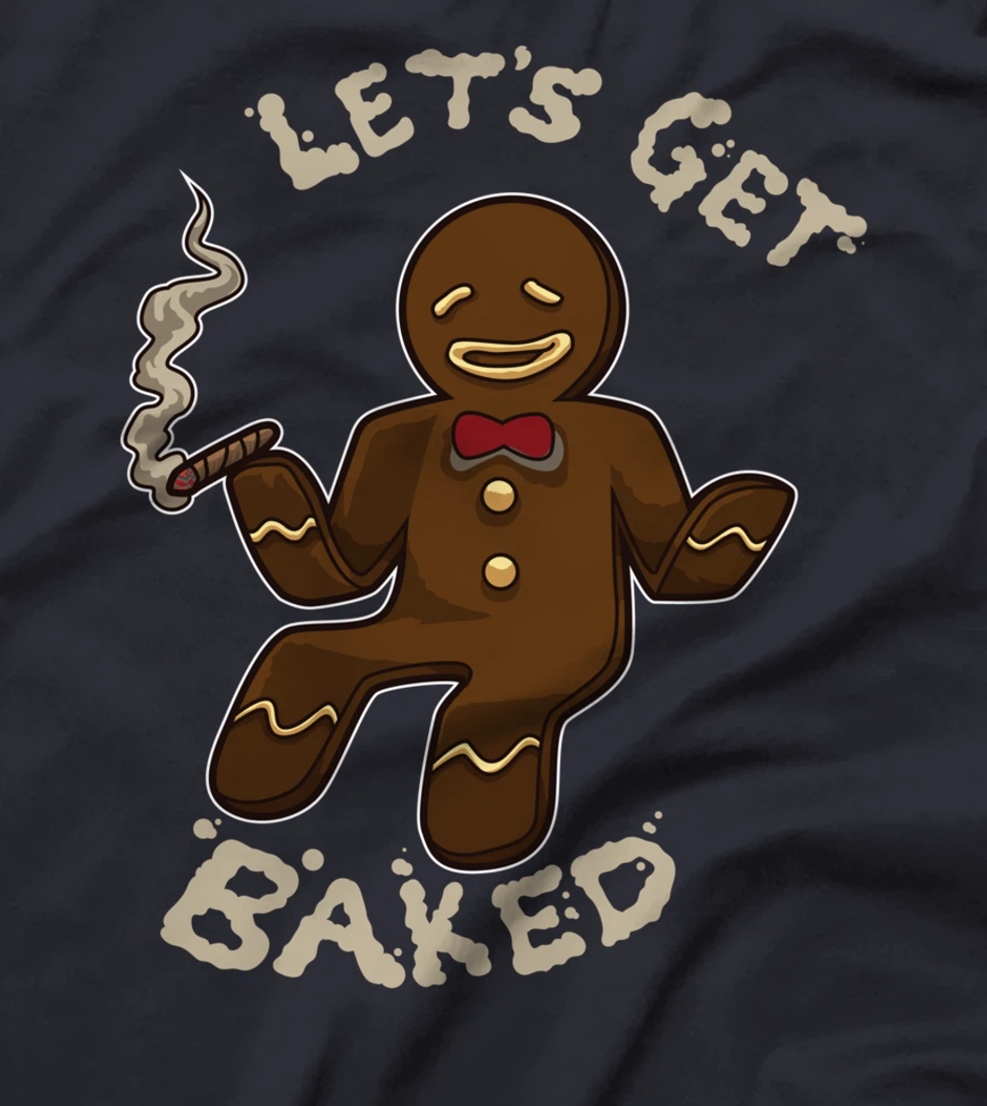 Funny Baked Gingerbread Weed and Marijuana Smoker Xmas T-Shirt