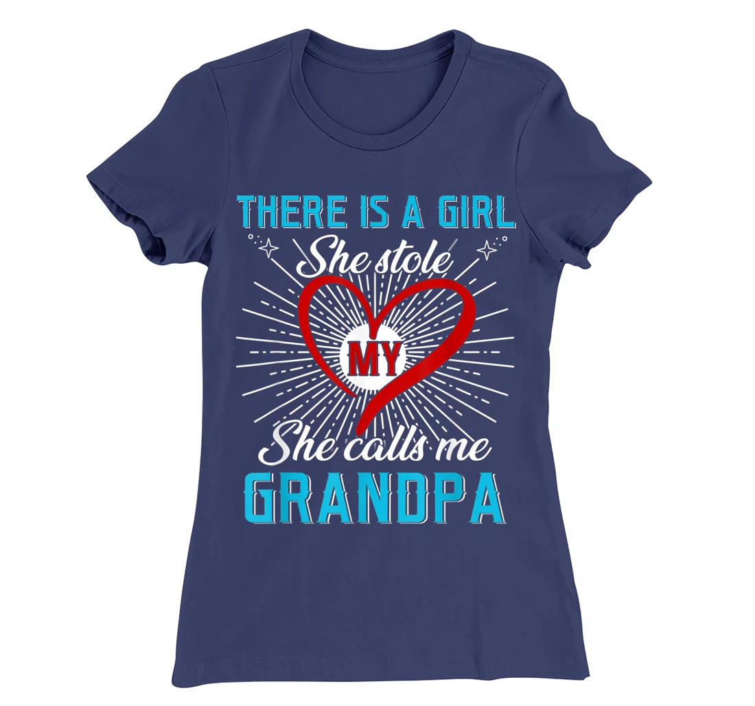 This A Girl Who Kinda Stole My Heart She Calls Me Grandpa T-Shirt, Kid T-Shirt and Women T-Shirt