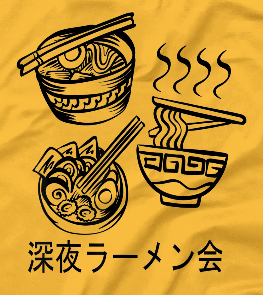 Womens Noodles Meeting At A Late Night Ramen Party 深夜ラーメン会 T-Shirt, Kid T-Shirt and Women T-Shirt