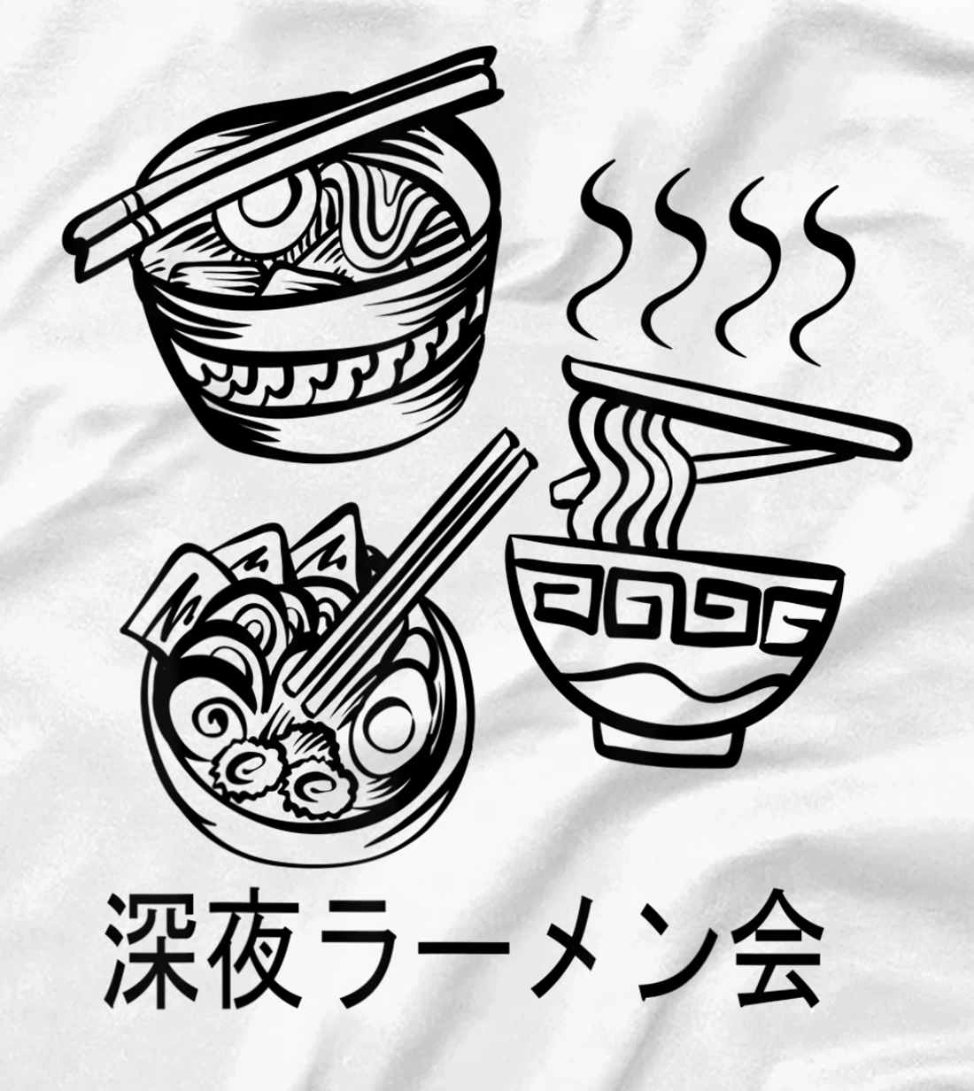 Womens Noodles Meeting At A Late Night Ramen Party 深夜ラーメン会 T-Shirt, Kid T-Shirt and Women T-Shirt
