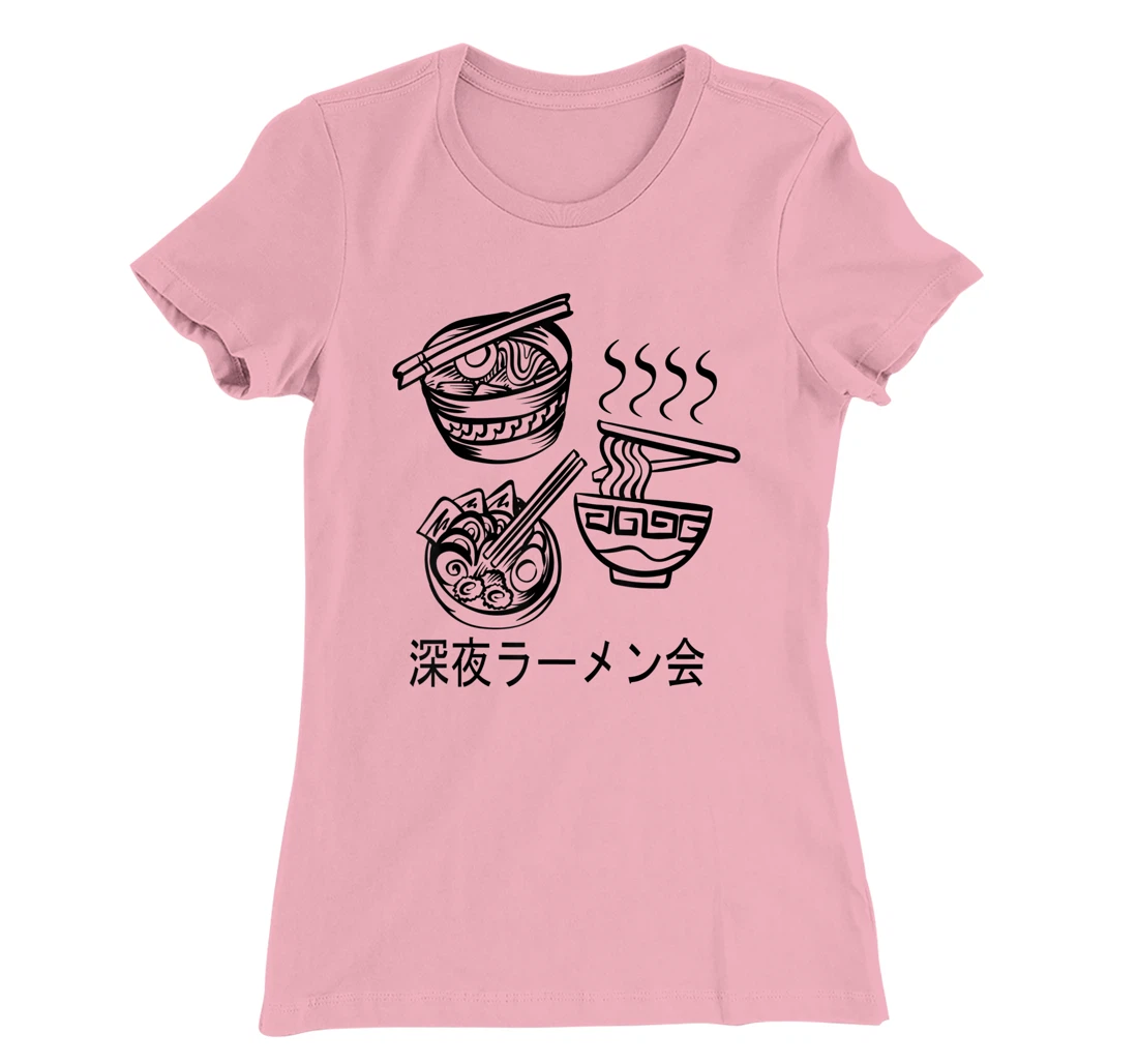 Womens Noodles Meeting At A Late Night Ramen Party 深夜ラーメン会 T-Shirt, Kid T-Shirt and Women T-Shirt