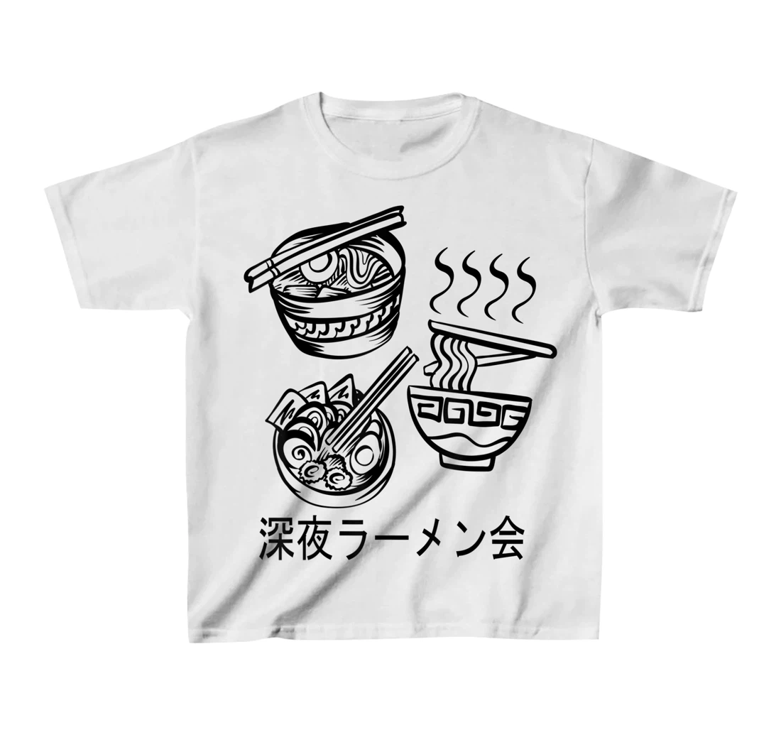 Womens Noodles Meeting At A Late Night Ramen Party 深夜ラーメン会 T-Shirt, Kid T-Shirt and Women T-Shirt