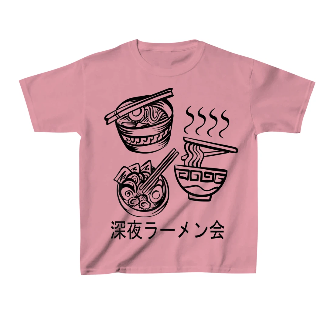 Womens Noodles Meeting At A Late Night Ramen Party 深夜ラーメン会 T-Shirt, Kid T-Shirt and Women T-Shirt