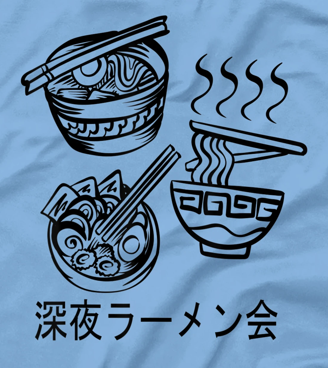Womens Noodles Meeting At A Late Night Ramen Party 深夜ラーメン会 T-Shirt, Kid T-Shirt and Women T-Shirt