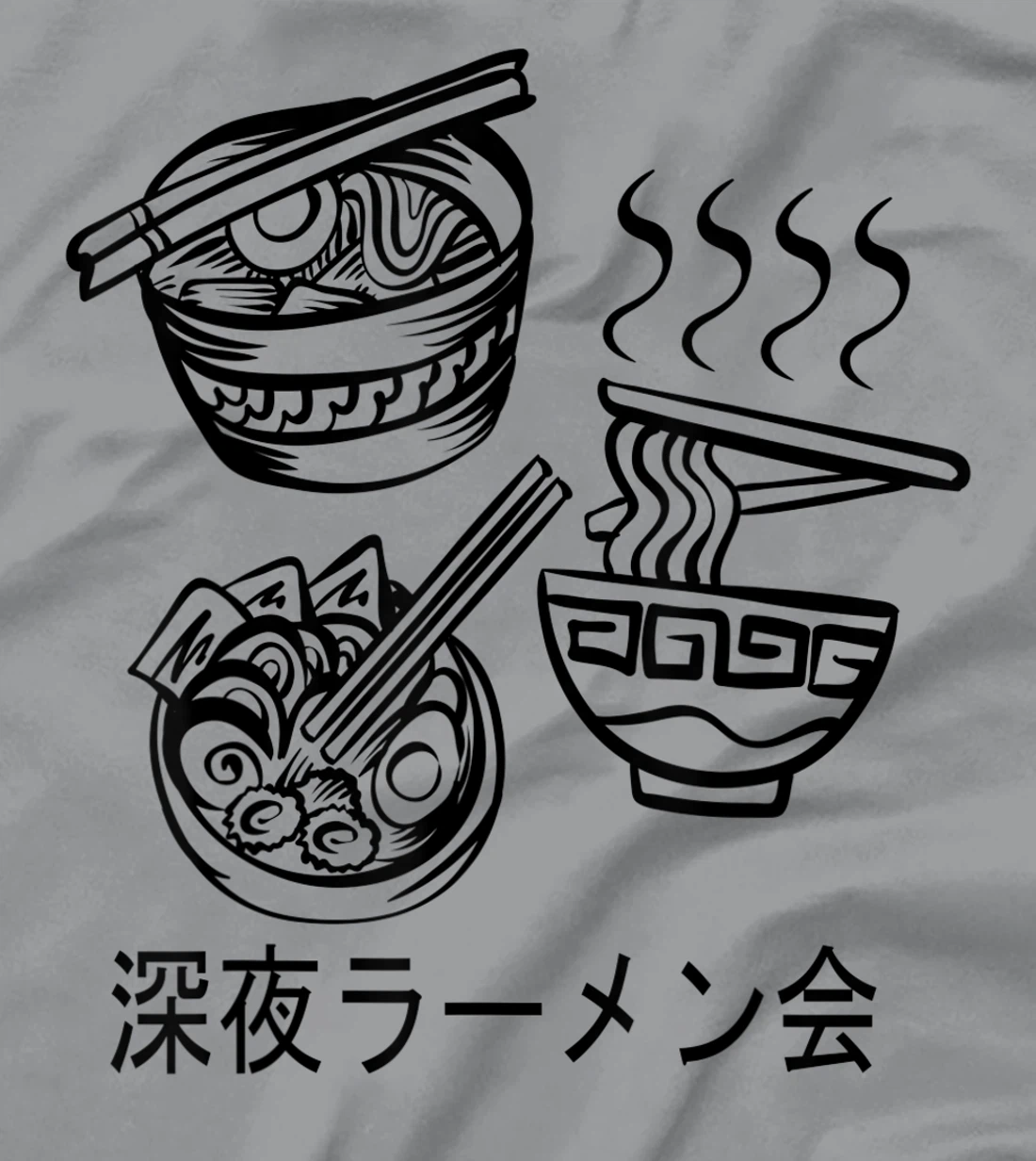 Womens Noodles Meeting At A Late Night Ramen Party 深夜ラーメン会 T-Shirt, Kid T-Shirt and Women T-Shirt