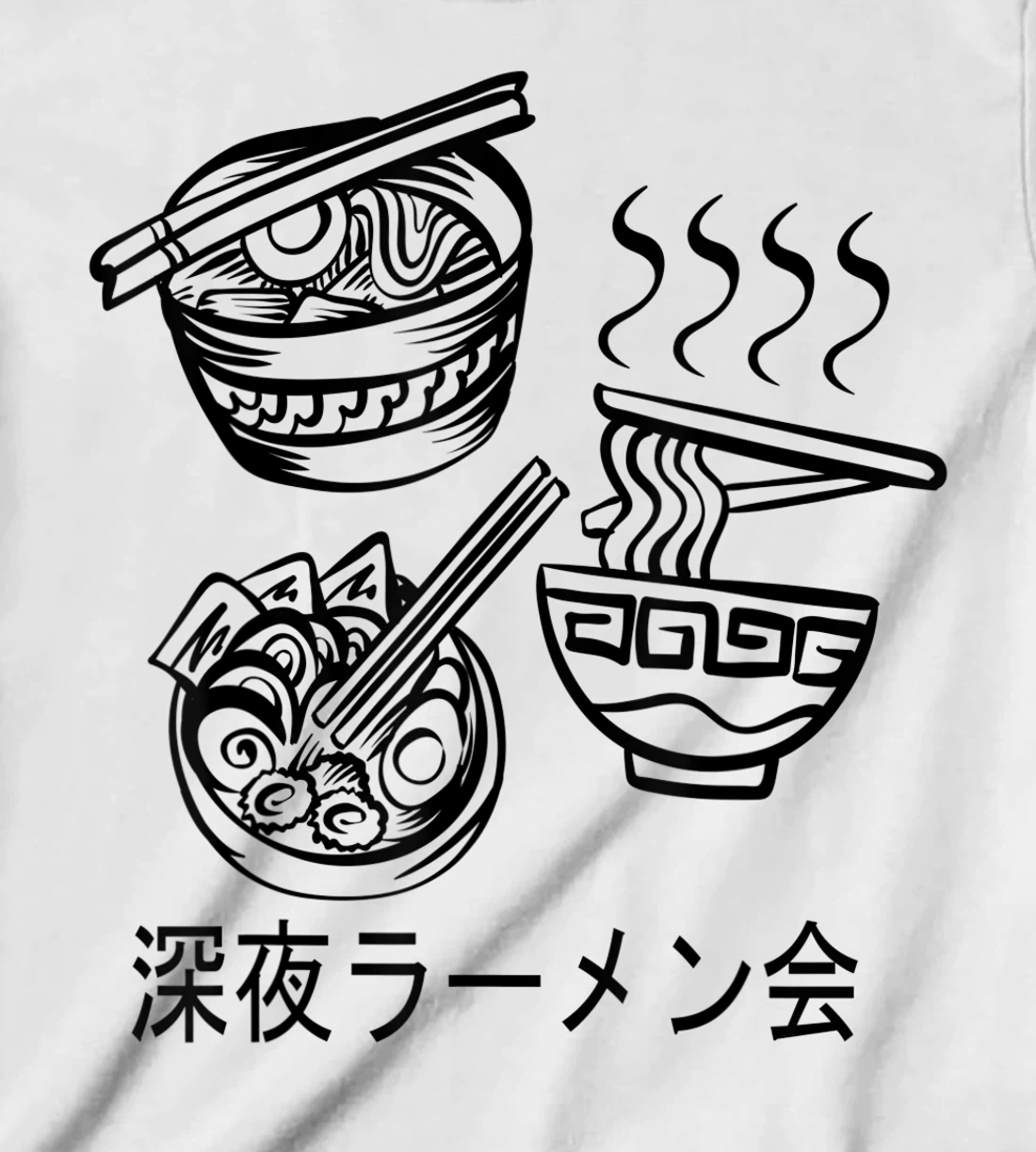 Womens Noodles Meeting At A Late Night Ramen Party 深夜ラーメン会 T-Shirt, Kid T-Shirt and Women T-Shirt