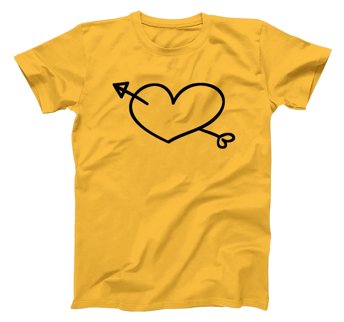 Womens Simple Heart and Arrow Valentine Sweetheart Design T-Shirt, Kid T-Shirt and Women T-Shirt