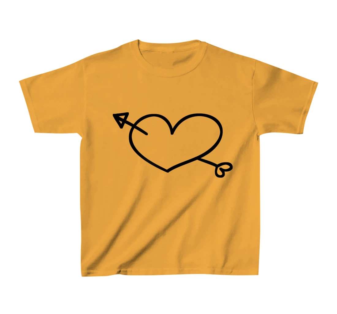 Womens Simple Heart and Arrow Valentine Sweetheart Design T-Shirt, Kid T-Shirt and Women T-Shirt