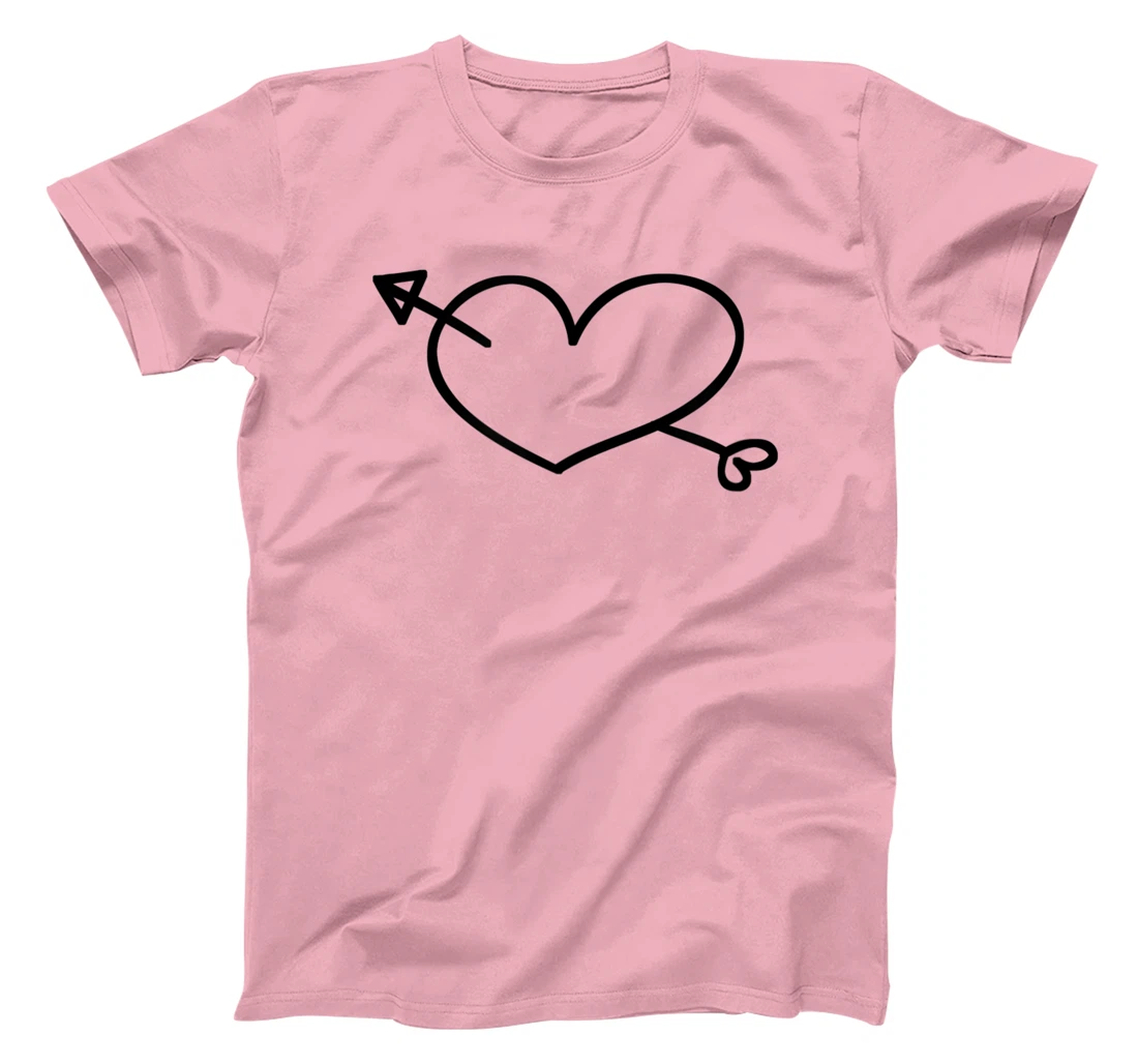 Womens Simple Heart and Arrow Valentine Sweetheart Design T-Shirt, Kid T-Shirt and Women T-Shirt