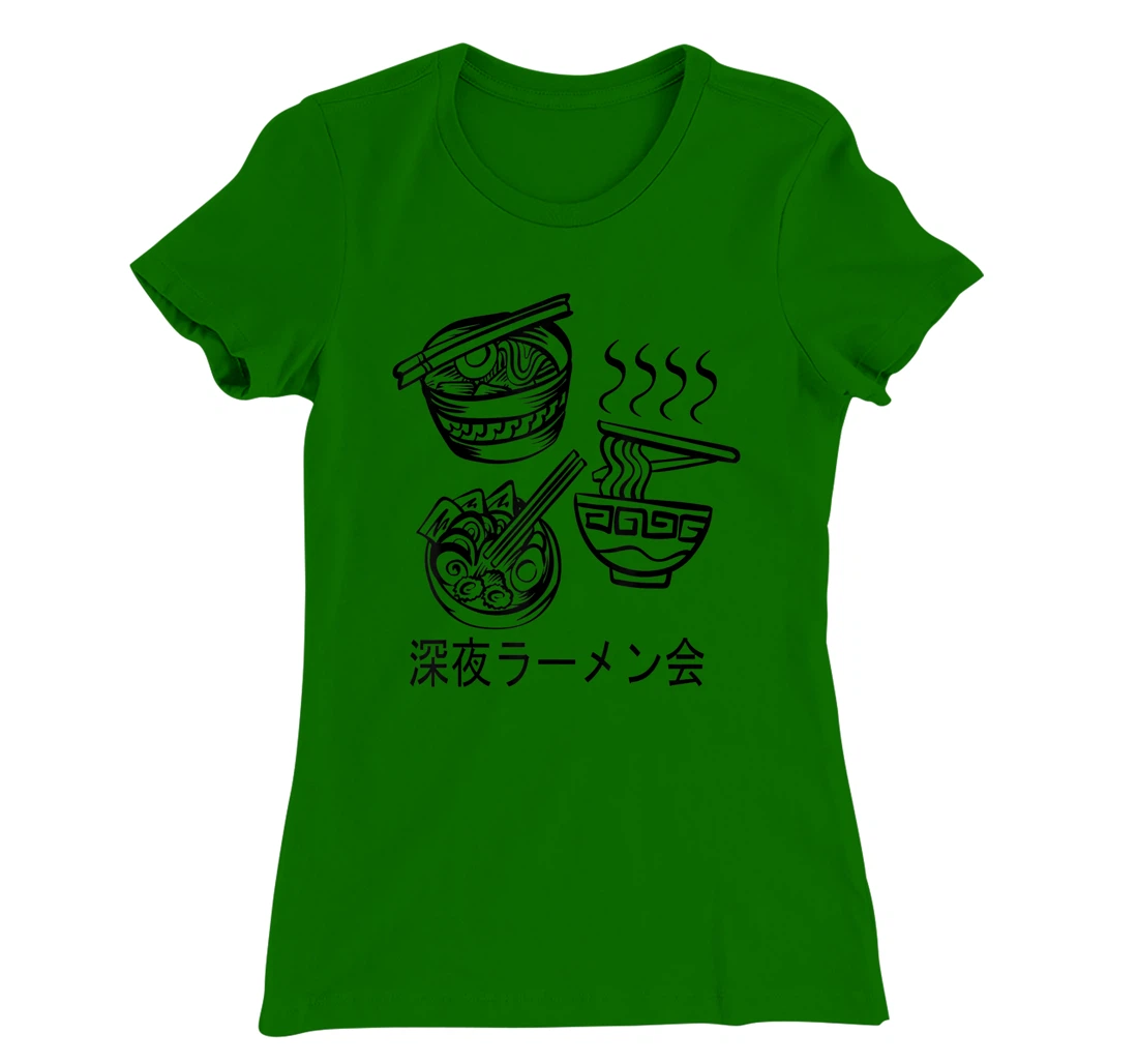 Womens Noodles Meeting At A Late Night Ramen Party 深夜ラーメン会 T-Shirt, Kid T-Shirt and Women T-Shirt