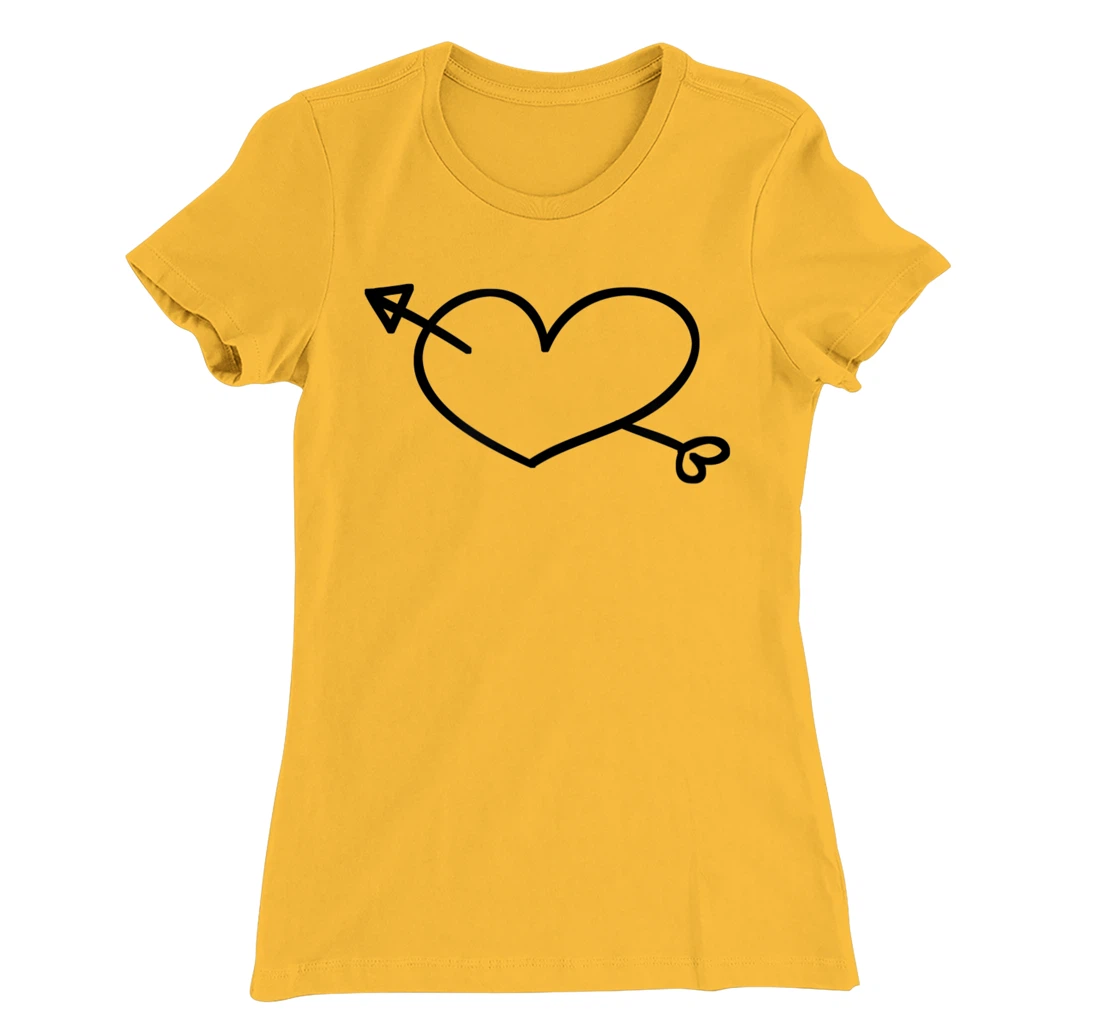 Womens Simple Heart and Arrow Valentine Sweetheart Design T-Shirt, Kid T-Shirt and Women T-Shirt