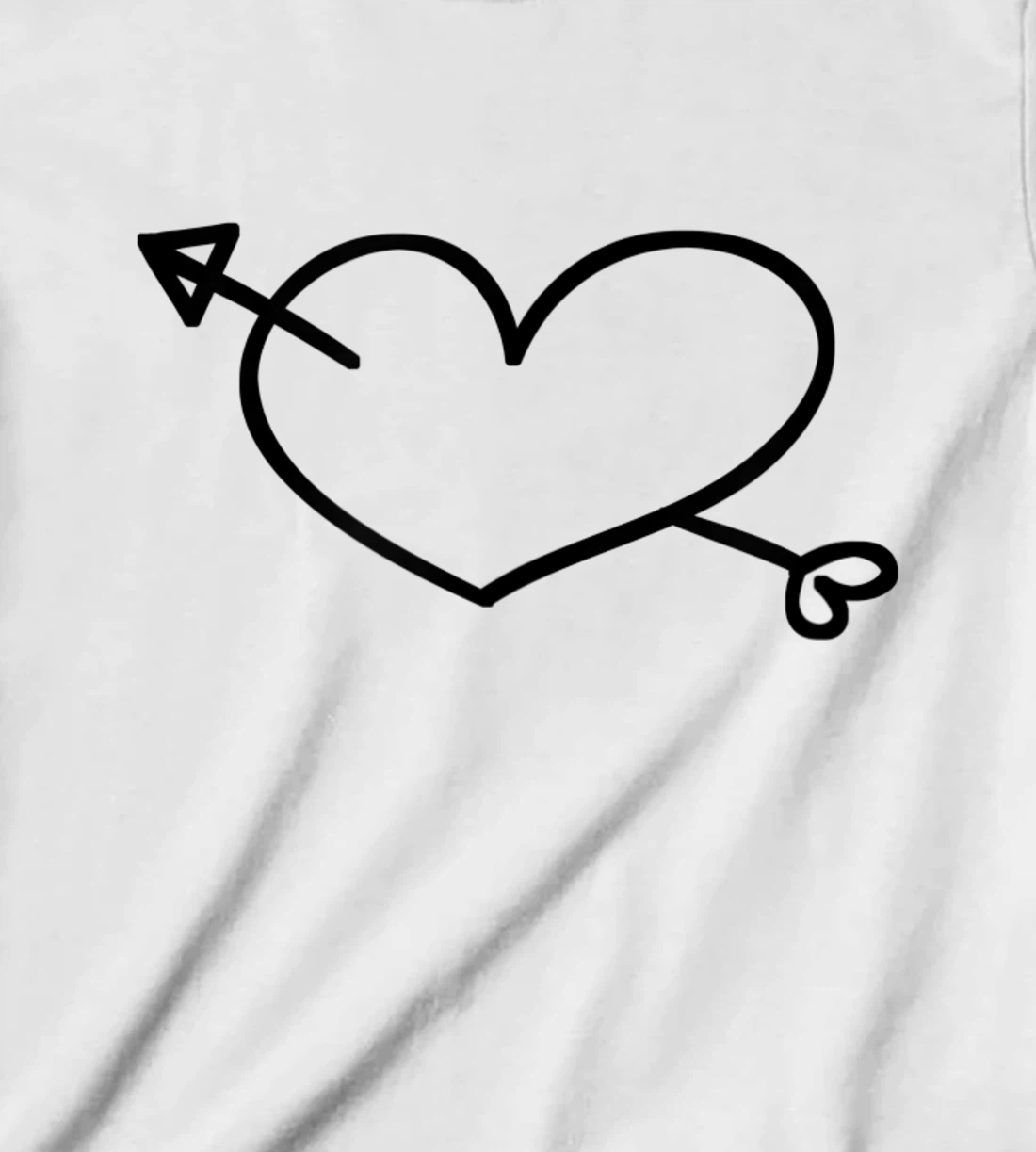 Womens Simple Heart and Arrow Valentine Sweetheart Design T-Shirt, Kid T-Shirt and Women T-Shirt