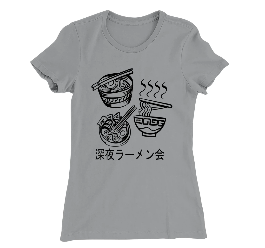 Womens Noodles Meeting At A Late Night Ramen Party 深夜ラーメン会 T-Shirt, Kid T-Shirt and Women T-Shirt