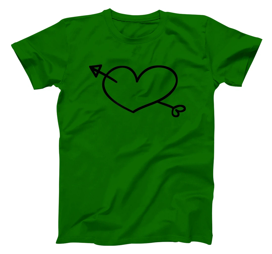 Womens Simple Heart and Arrow Valentine Sweetheart Design T-Shirt, Kid T-Shirt and Women T-Shirt