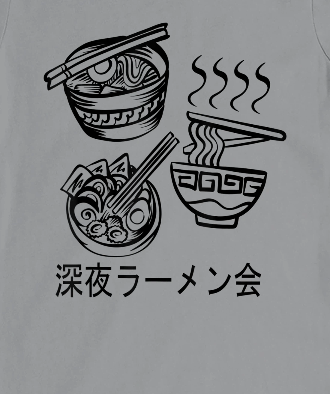 Womens Noodles Meeting At A Late Night Ramen Party 深夜ラーメン会 T-Shirt, Kid T-Shirt and Women T-Shirt