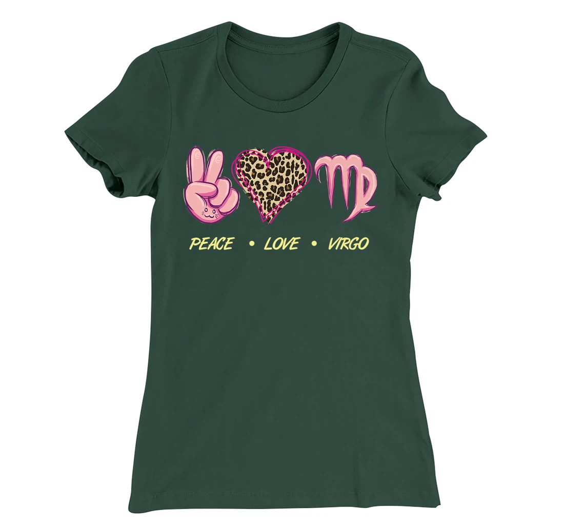 Peace Love Virgo Zodiac Sign Horoscope Women T-Shirt, Women T-Shirt